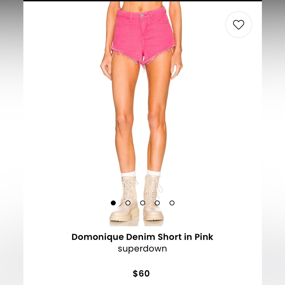 superdown denim shorts in pink, size 26